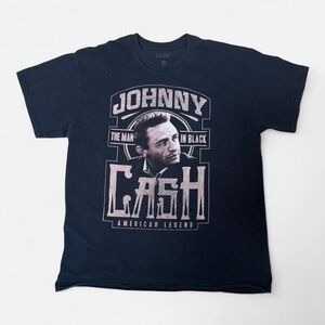 Johnny Cash Graphic Band Tee Black Vintage Style Unisex Large American Legend